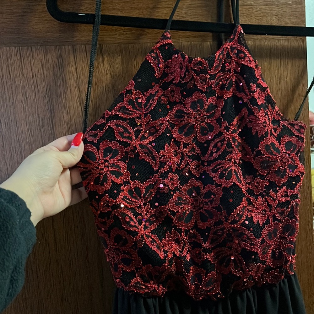 Red & Black Haltered Dress - Great for formals